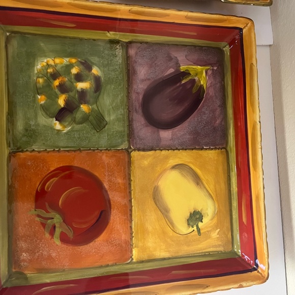 TIERRA TOSCANO Hand Painted Clay Art Food Servers - Set of 7 pcs. - Picture 2 of 11